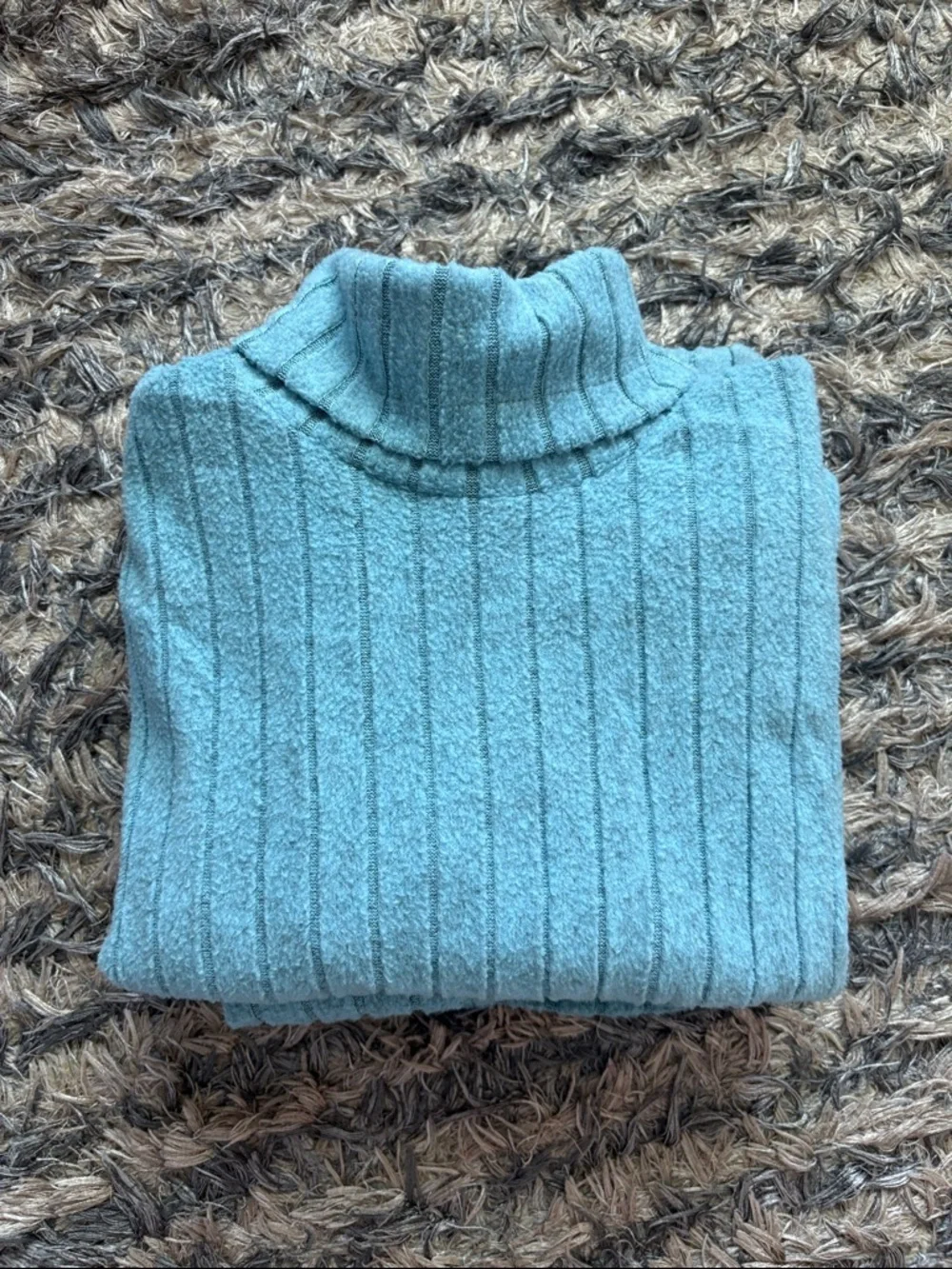 Ribbed Wide-Leg Knit Pants in Light Teal Size S New! - Picture 9 of 9